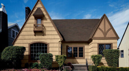 House painted with brown Sherwin Williams paint