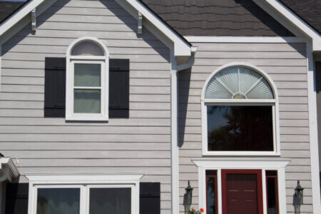 Omaha house with fiber cement siding painted gray