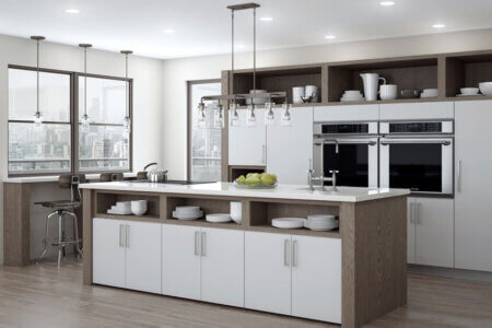 Kitchen remodel with white contemporary cabinetry