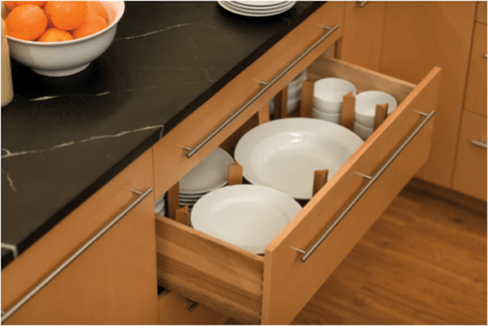 Kitchen cabinet drawer storage