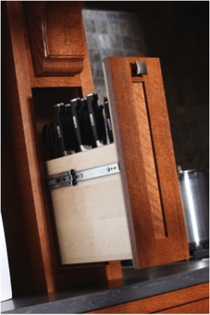 Kitchen cabinet knife storage
