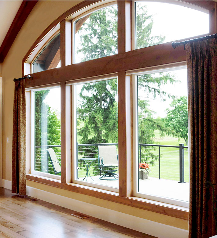 Wood interior picture windows