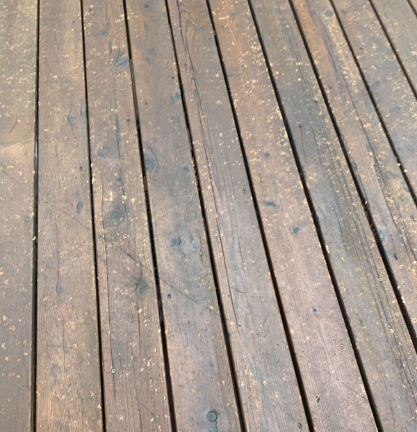 Wood deck with hail damage in Omaha, NE