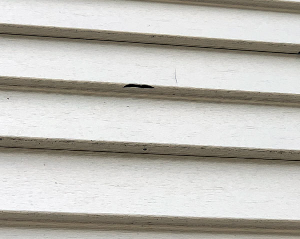 Vinyl siding with hail damage in Omaha, NE